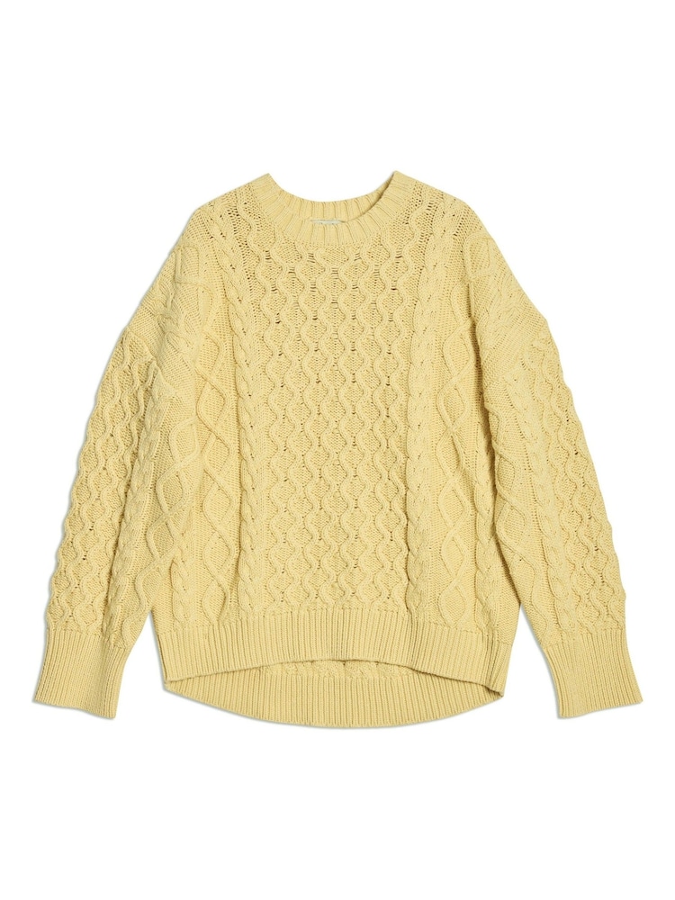 Albaray Oversize Yellow Cable 100% Cotton Jumper - Image 4 of 4