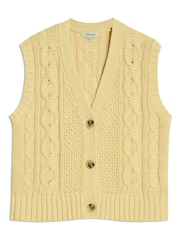 Albaray Yellow Button Through Cable 100% Cotton Tank - Image 4 of 5