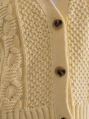 Albaray Yellow Button Through Cable 100% Cotton Tank - Image 5 of 5