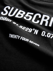 Black Relaxed Fit Subcribe Short Sleeve T-Shirt (3-16yrs) - Image 4 of 4