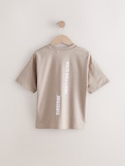 Stone Relaxed Fit Subcribe Short Sleeve T-Shirt (3-16yrs) - Image 2 of 4