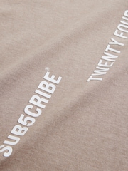 Stone Relaxed Fit Subcribe Short Sleeve T-Shirt (3-16yrs) - Image 4 of 4