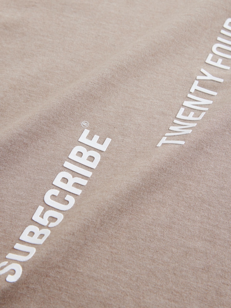 Stone Relaxed Fit Subcribe Short Sleeve T-Shirt (3-16yrs) - Image 4 of 4
