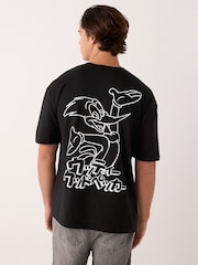 Black Licence Woody Woodpecker Print Cotton T-Shirt - Image 1 of 9