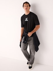 Black Licence Woody Woodpecker Print Cotton T-Shirt - Image 2 of 9