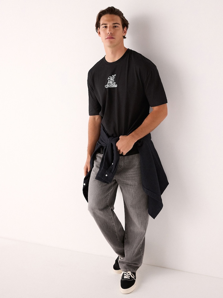 Black Licence Woody Woodpecker Print Cotton T-Shirt - Image 2 of 9