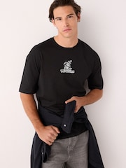 Black Licence Woody Woodpecker Print Cotton T-Shirt - Image 3 of 9