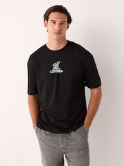 Black Licence Woody Woodpecker Print Cotton T-Shirt - Image 4 of 9