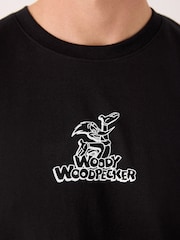Black Licence Woody Woodpecker Print Cotton T-Shirt - Image 5 of 9