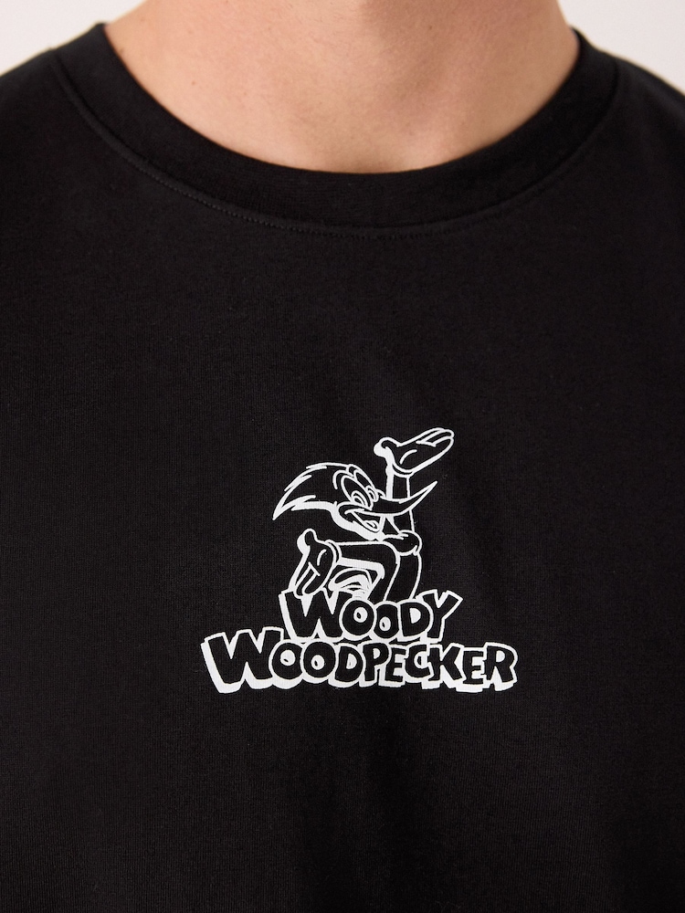 T-shirt Riot Society Woody Woodpecker - Taille M - Homme - Coton Beige - Occasion Très Bon état