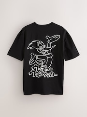 Black Licence Woody Woodpecker Print Cotton T-Shirt - Image 6 of 9