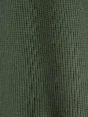 River Island Khaki Slim Fit Waffle Half Zip Jumper - Image 6 of 6