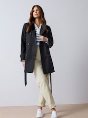 M&Co Blue Short Dipped Back Trench Coat - Image 2 of 5