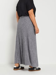 Yours Curve Grey Pleated Pocket Skirt - Image 2 of 5