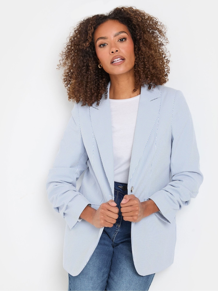 M&Co Blue Stripe Seersucker Blazer - Image 1 of 5