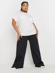 Blanco - Yours Curve Whip Stitch Pocket 100% Cotton T-Shirt - Imagen 2 de 5