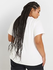 Blanco - Yours Curve Whip Stitch Pocket 100% Cotton T-Shirt - Imagen 3 de 5