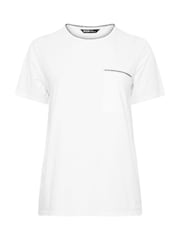 Blanco - Yours Curve Whip Stitch Pocket 100% Cotton T-Shirt - Imagen 5 de 5