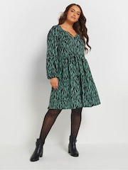 Yours Curve Dark Black Textured Dress - Image 2 of 5