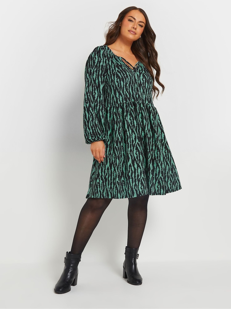 Yours Curve Dark Black Textured Dress - Image 2 of 5