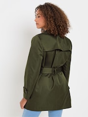 Зеленый - M&Co Short Dipped Back Trench Coat - Image 3 of 5