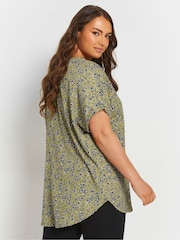 Yours Curve Green Textured Top - Image 3 of 5