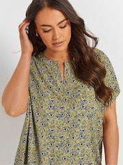 Yours Curve Green Textured Top - Image 4 of 5