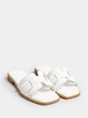 Yours Curve White Wide Fit Cut Out Sandal - Image 3 of 5