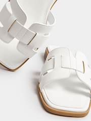 Yours Curve White Wide Fit Cut Out Sandal - Image 4 of 5