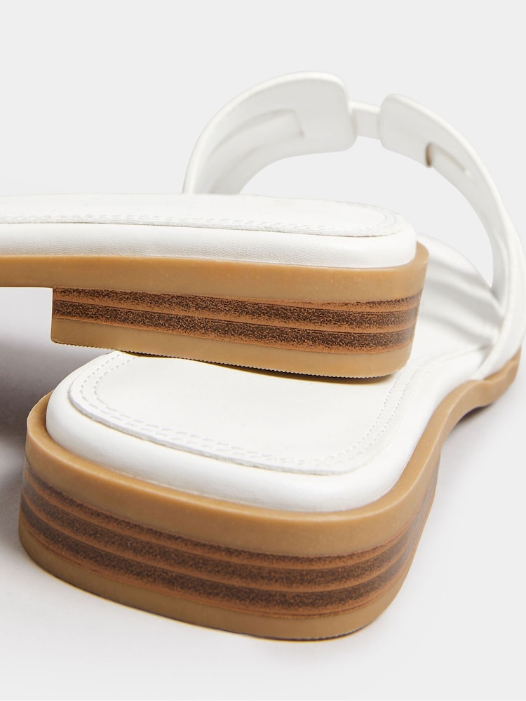 Yours Curve White Wide Fit Cut Out Sandal - Image 5 of 5