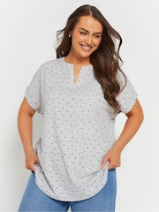 Yours Curve Grey Textured Top - Image 1 of 5
