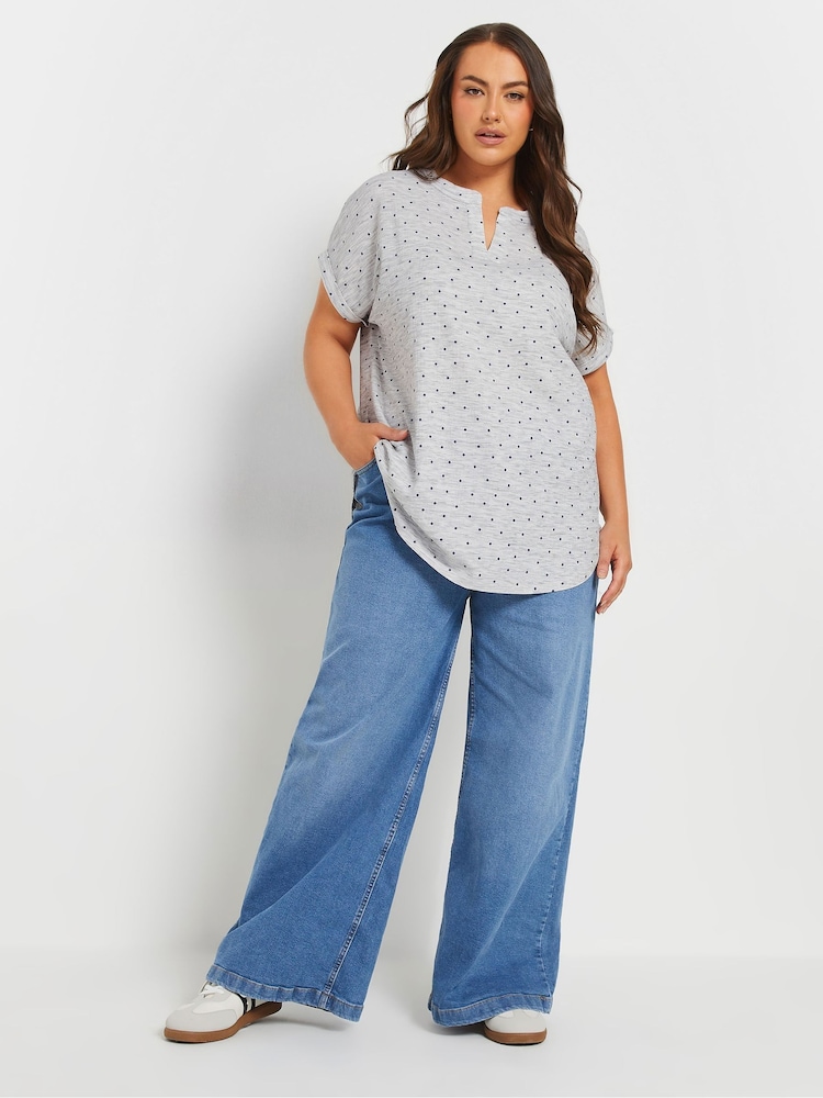 Yours Curve Grey Textured Top - Image 2 of 5