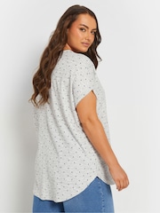 Yours Curve Grey Textured Top - Image 3 of 5