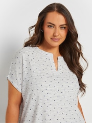 Yours Curve Grey Textured Top - Image 4 of 5
