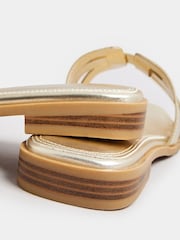 Yours Curve Gold Wide Fit Cut Out Sandal - Image 5 of 5