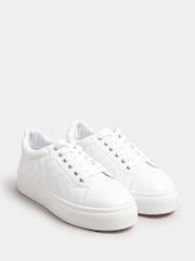 Yours Curve White Wide Fit Extra-Wide Fit Buckle Chunky Trainers - Image 2 of 5