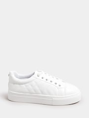 Yours Curve White Wide Fit Extra-Wide Fit Buckle Chunky Trainers - Image 3 of 5