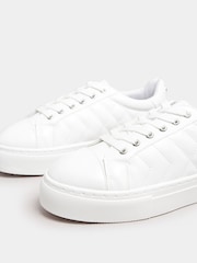 Yours Curve White Wide Fit Extra-Wide Fit Buckle Chunky Trainers - Image 4 of 5