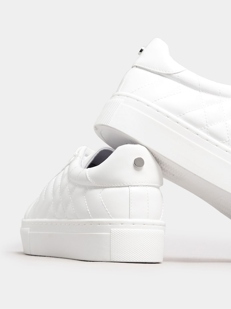 Yours Curve White Wide Fit Extra-Wide Fit Buckle Chunky Trainers - Image 5 of 5