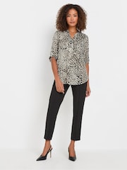 M&Co Natural Leopard Print Pocket Detail Blouse - Image 2 of 5