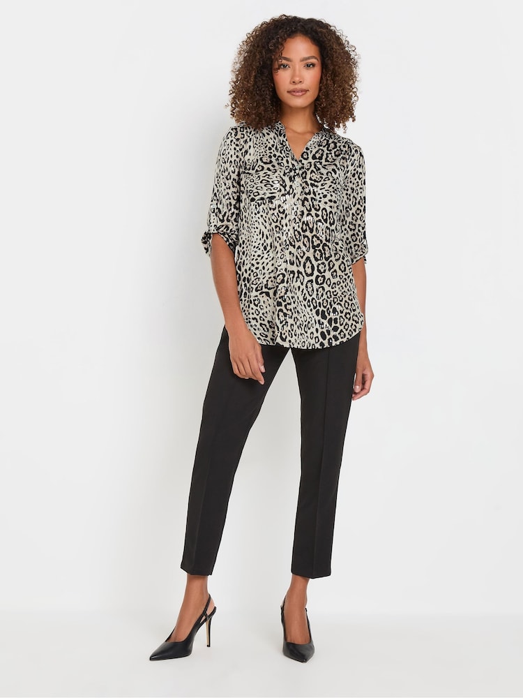 M&Co Natural Leopard Print Pocket Detail Blouse - Image 2 of 5