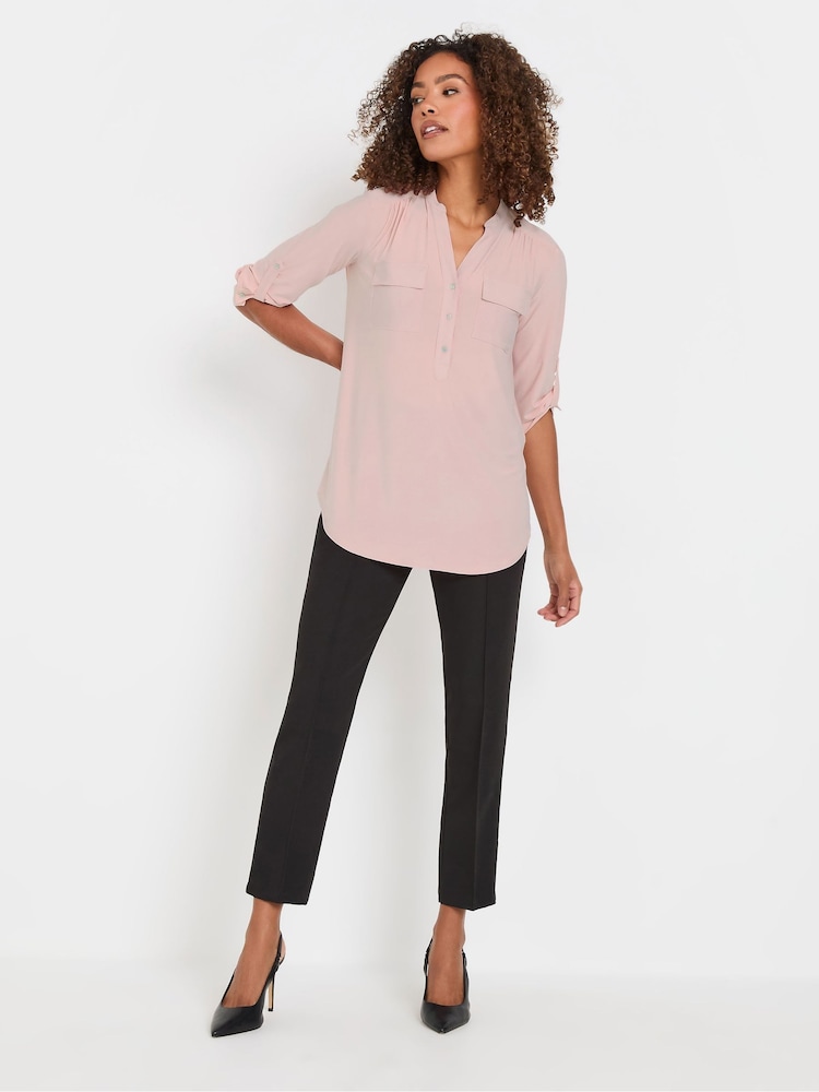 M&Co Pink Leopard Print Pocket Detail Blouse - Image 2 of 5