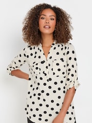 M&Co Natural Chrome Leopard Print Pocket Detail Blouse - Image 1 of 5
