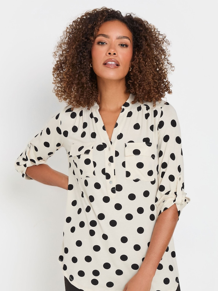 M&Co Natural Chrome Leopard Print Pocket Detail Blouse - Image 1 of 5