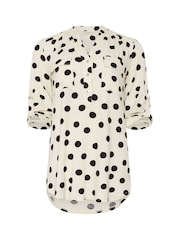 M&Co Natural Chrome Leopard Print Pocket Detail Blouse - Image 5 of 5