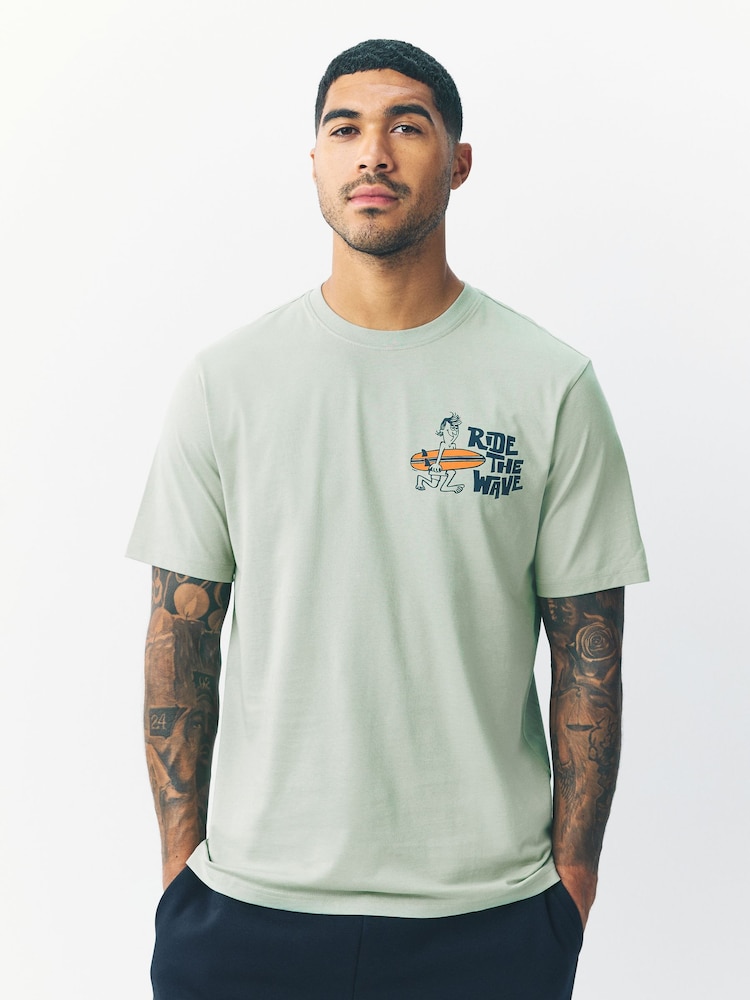 Green/Blue/Red Graphic Print T-Shirts 3 Pack - Image 2 of 12 Green/Blue/Red Graphic Print T-Shirts 3 Pack - Image 2 of 12