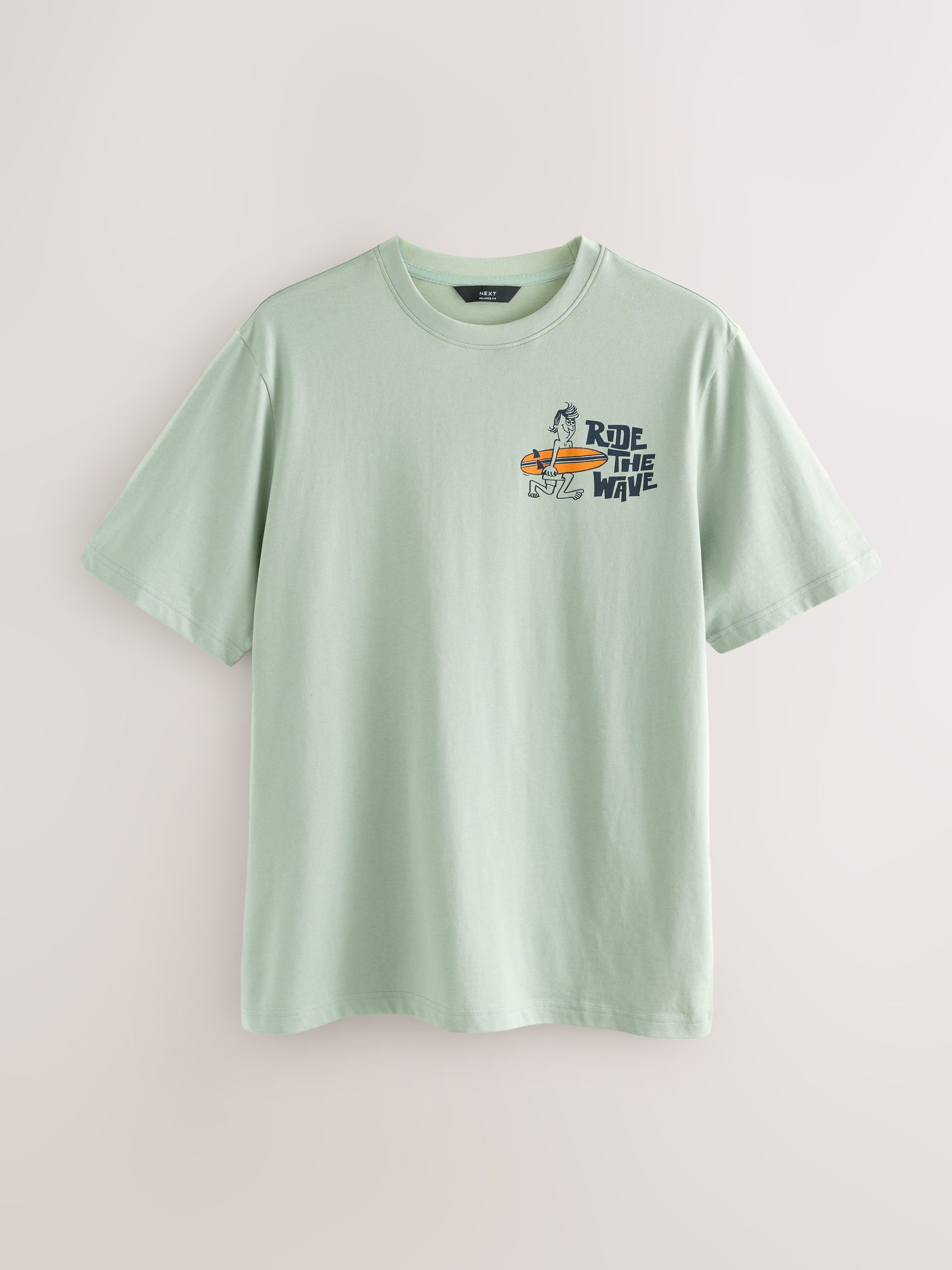 Buy Green/Blue/Red Regular Fit Graphic Print T-Shirts 3 Pack from