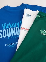Blanco/Azul/Verde - Camiseta con estampado gráfico de corte holgado y tejido grueso - Imagen 12 de 12