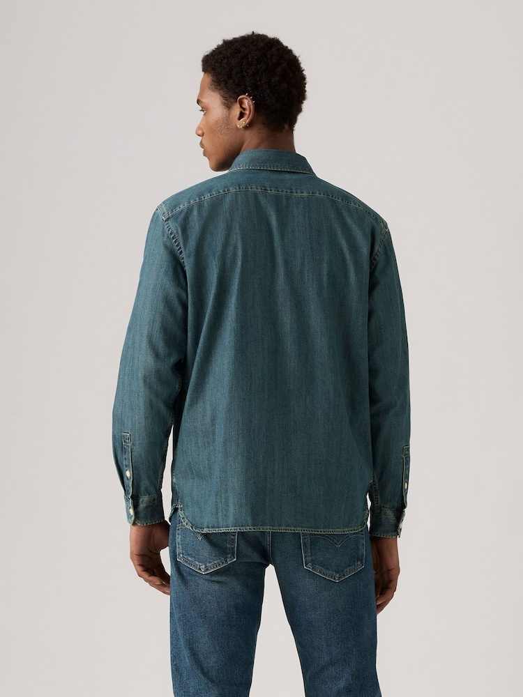 Levi's® Blue Jackson Worker Denim Shirt - Image 2 of 6