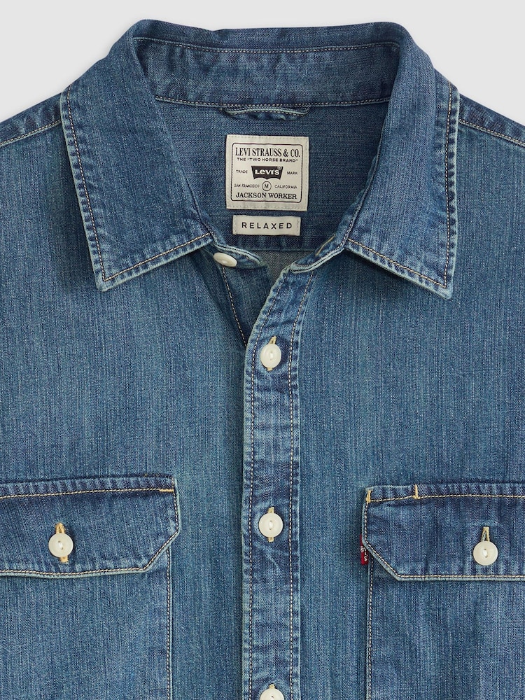Levi's® Blue Jackson Worker Denim Shirt - Image 6 of 6